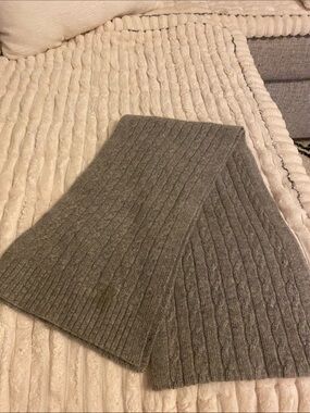 J. Crew Light Gray Ribbed Knit Scarf